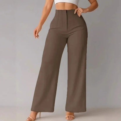Women High Waist Pure Color Pants